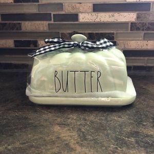 Rae Dunn Pumpkin Butter Dish (sage green)